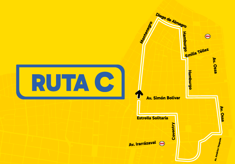 Ruta de Buses Eléctricos de Ñuñoa. Circuito de la Ruta C